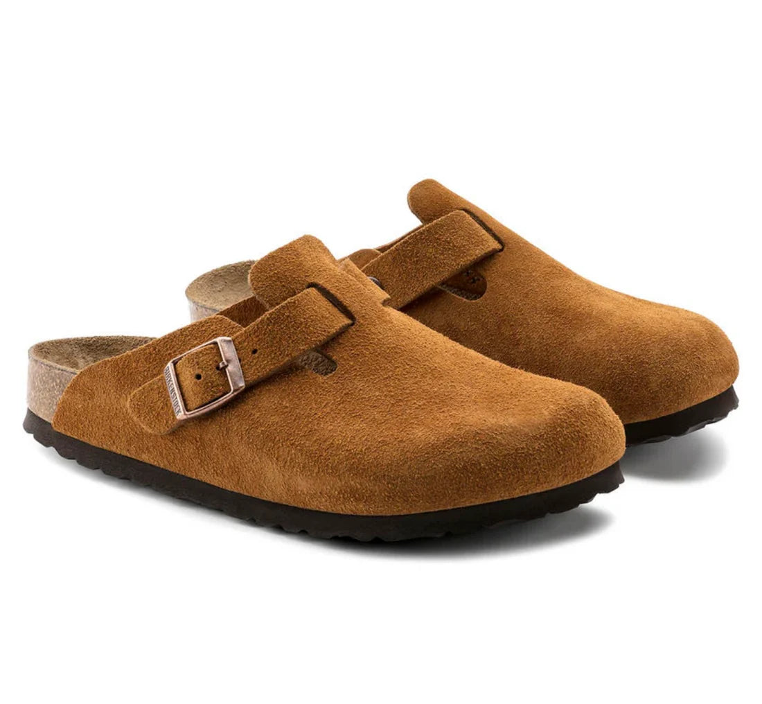 Birkenstock Boston Slippers Seude Coffee Orange