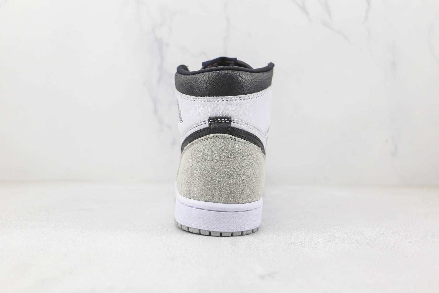 Air Jordan 1 High Black White Silver Heel