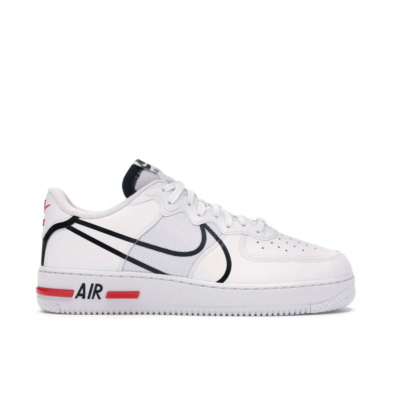 Nike Air Force 1 White Black Outline Swoosh