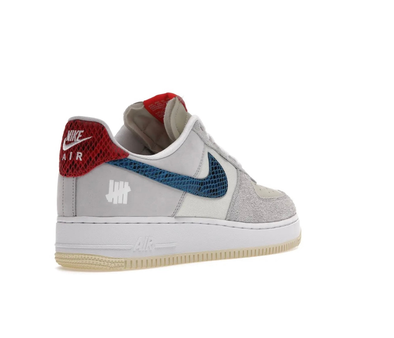 Nike Air Force 1 Grey Navy Red Heel