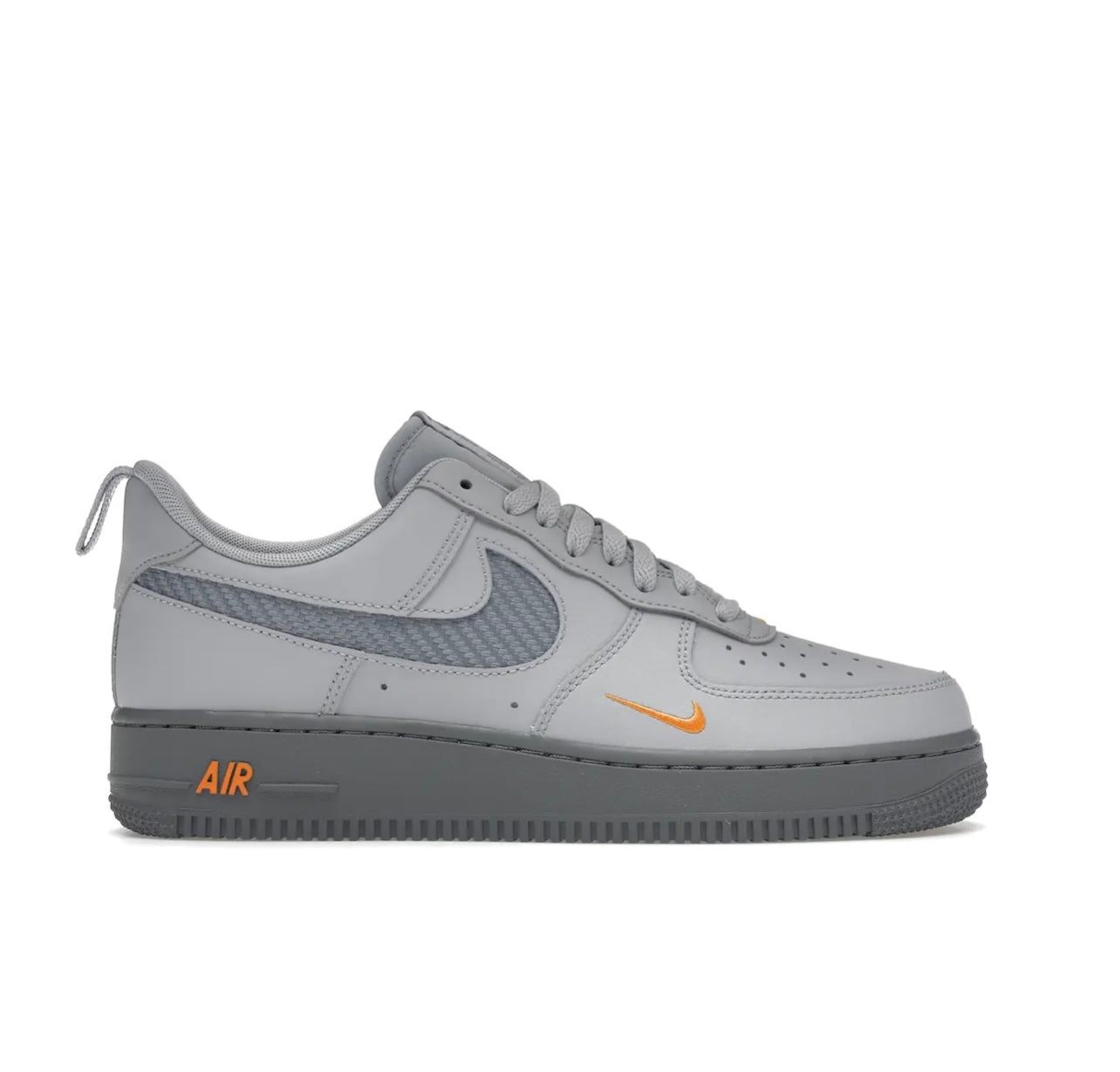 Nike Air Force 1 Grey Orange Mini Swoosh