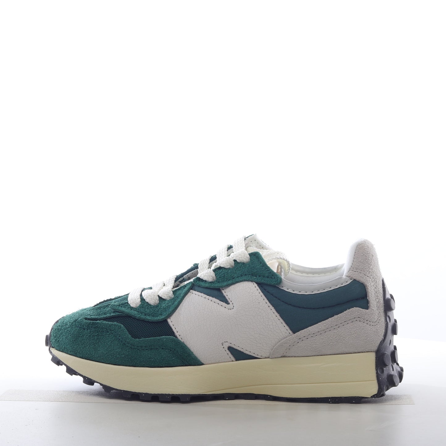 New Balance 327 Green Suede White