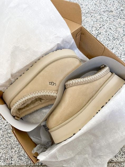 Ugg Tazz Platform Slippers Beige