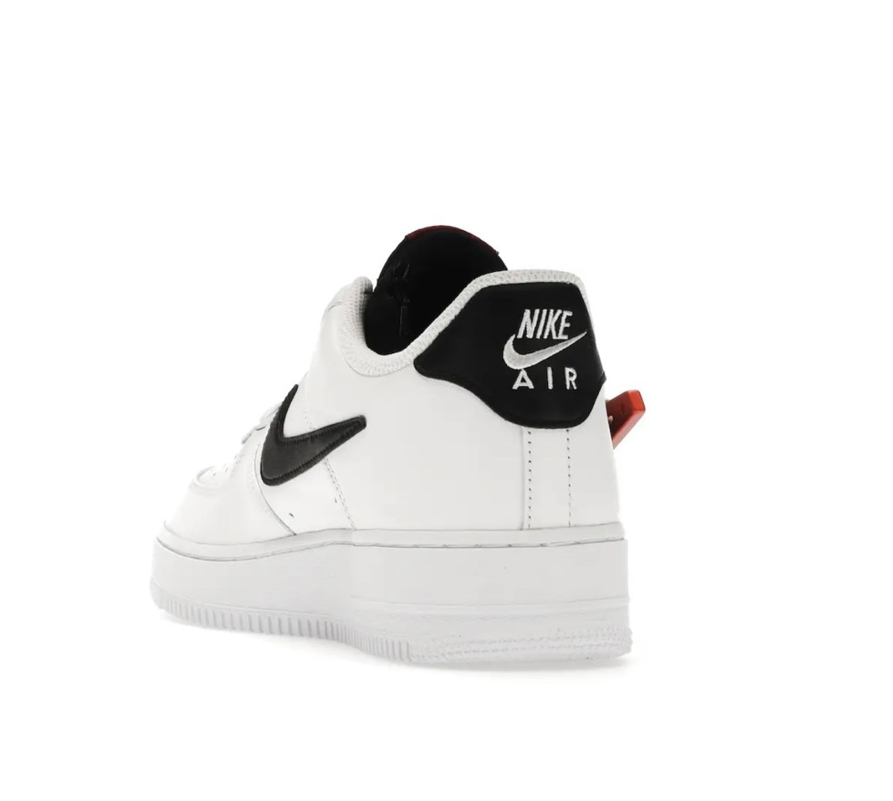 Nike Air Force 1 White Orange Brushstroke Swoosh