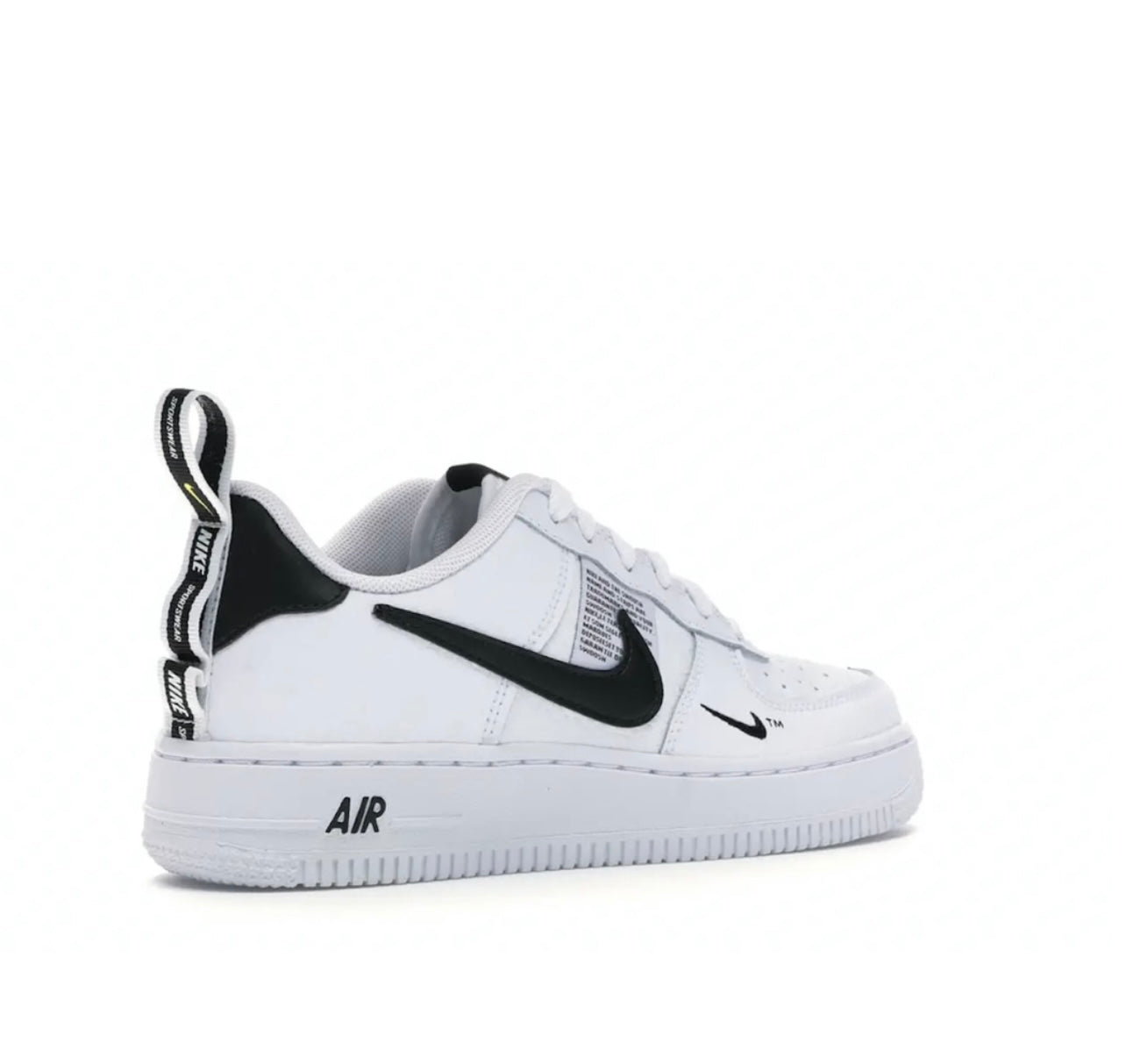 Nike Air Force 1 Low White Black Heel Pul