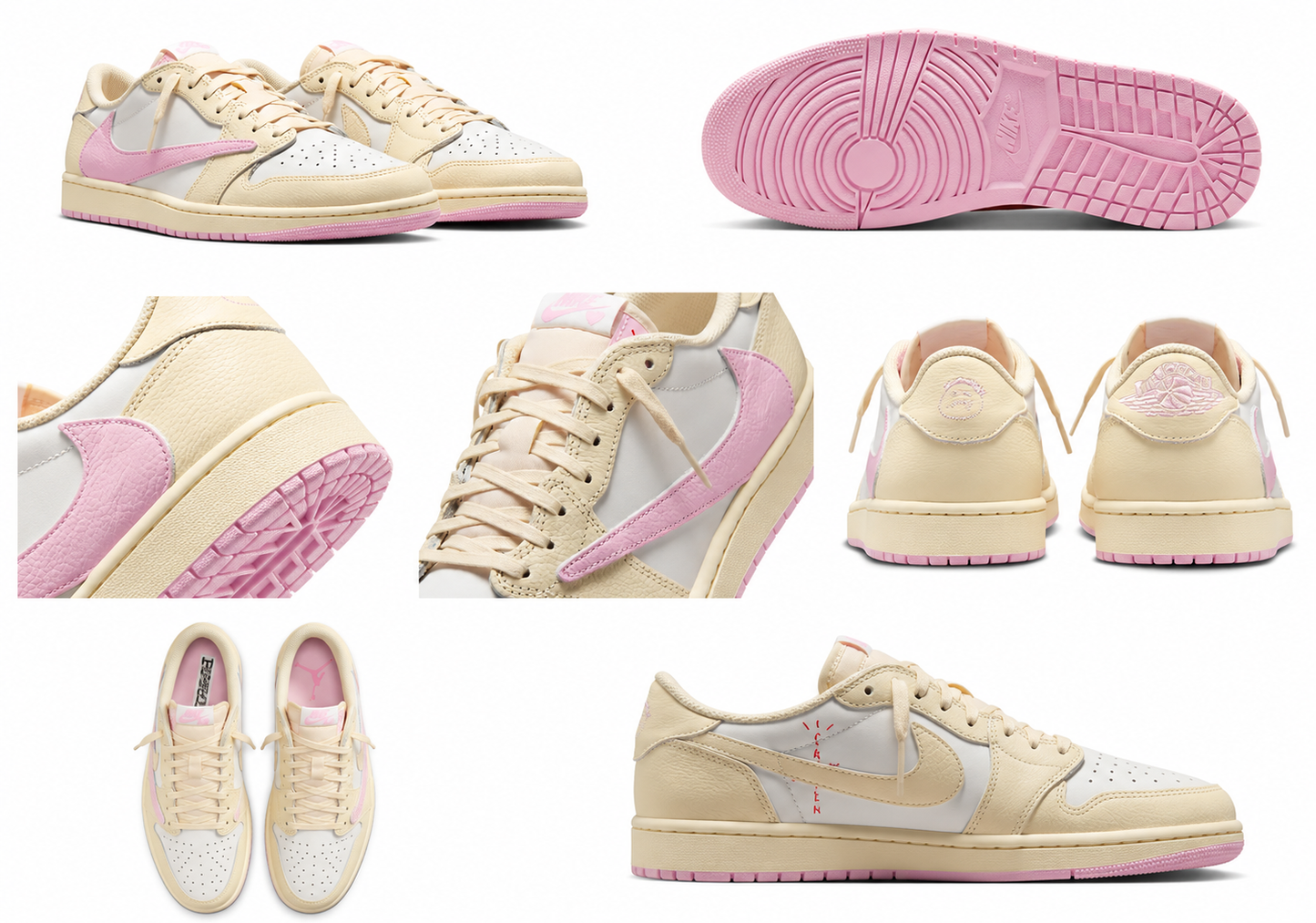 Air Jordan 1 Low Travis Scott OG Muslin And Shy Pink