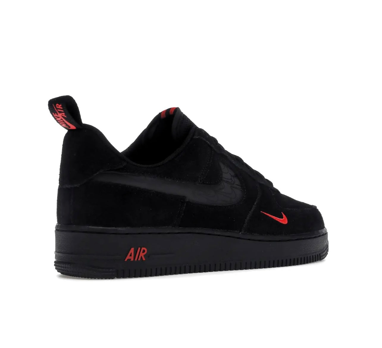 Nike Air Force 1 Black Mini Red Swoosh