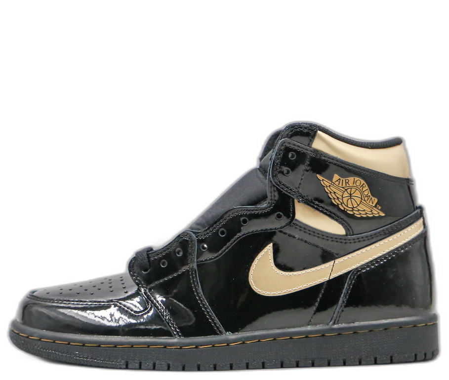 Air Jordan 1 High Black Gold Patent