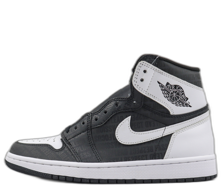 Air Jordan 1 High Black White Crackle