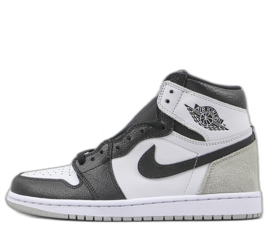 Air Jordan 1 High Black White Silver Heel