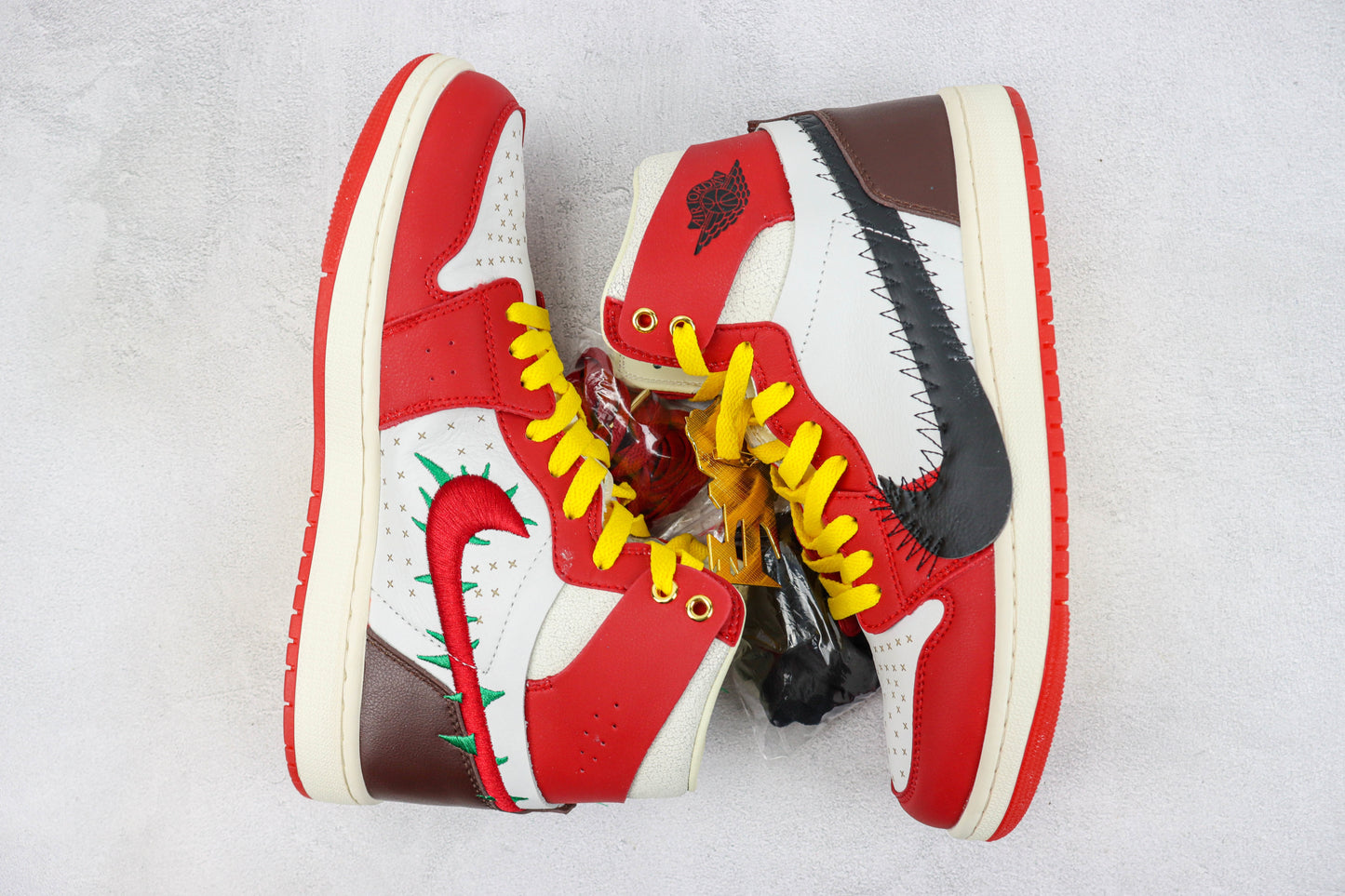 Air Jordan 1 High Red Glitter Patchwork