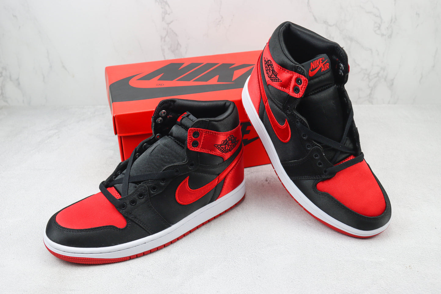 Air Jordan 1 High Satin Black Red