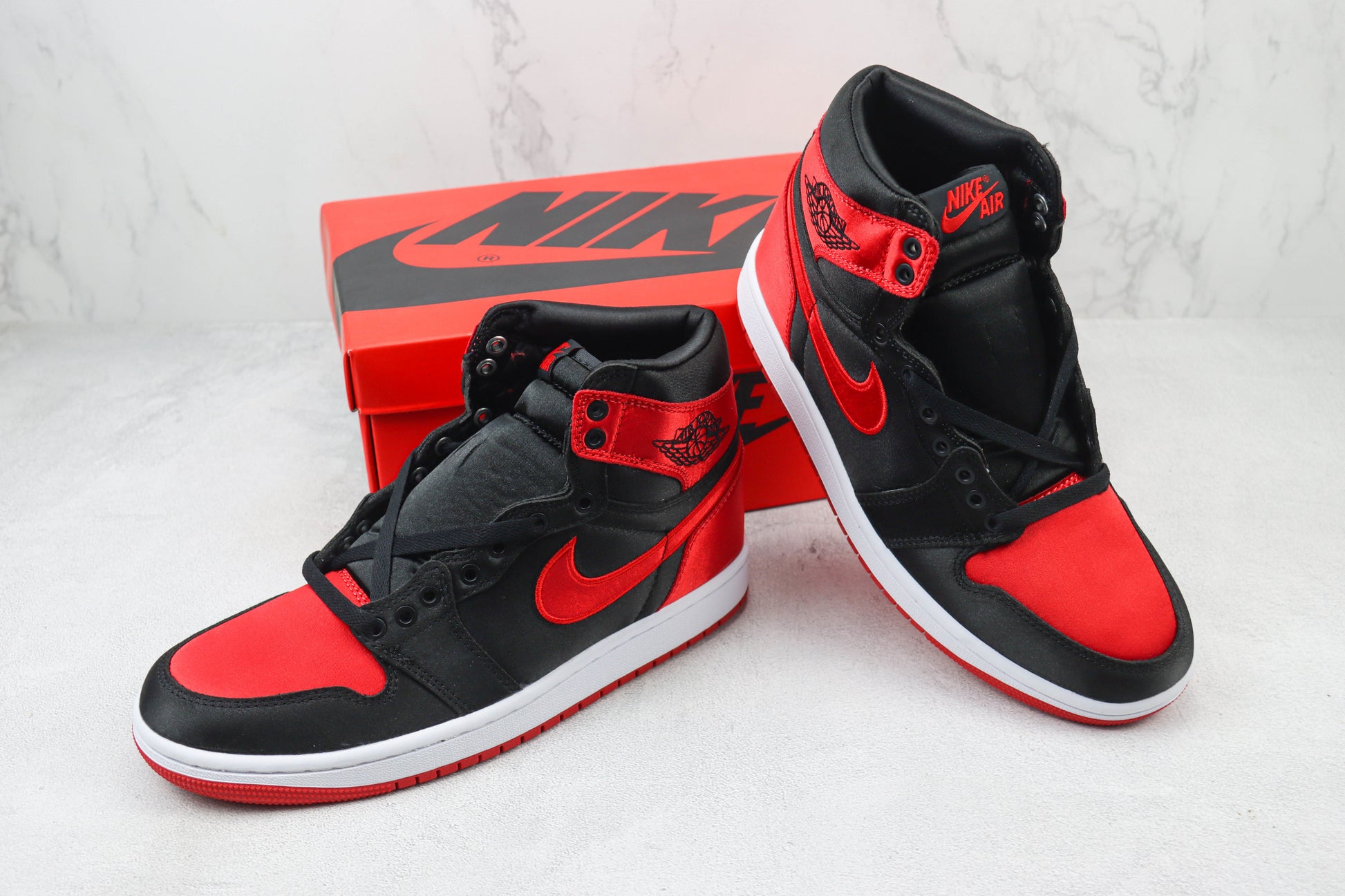 Air Jordan 1 High Satin Black Red