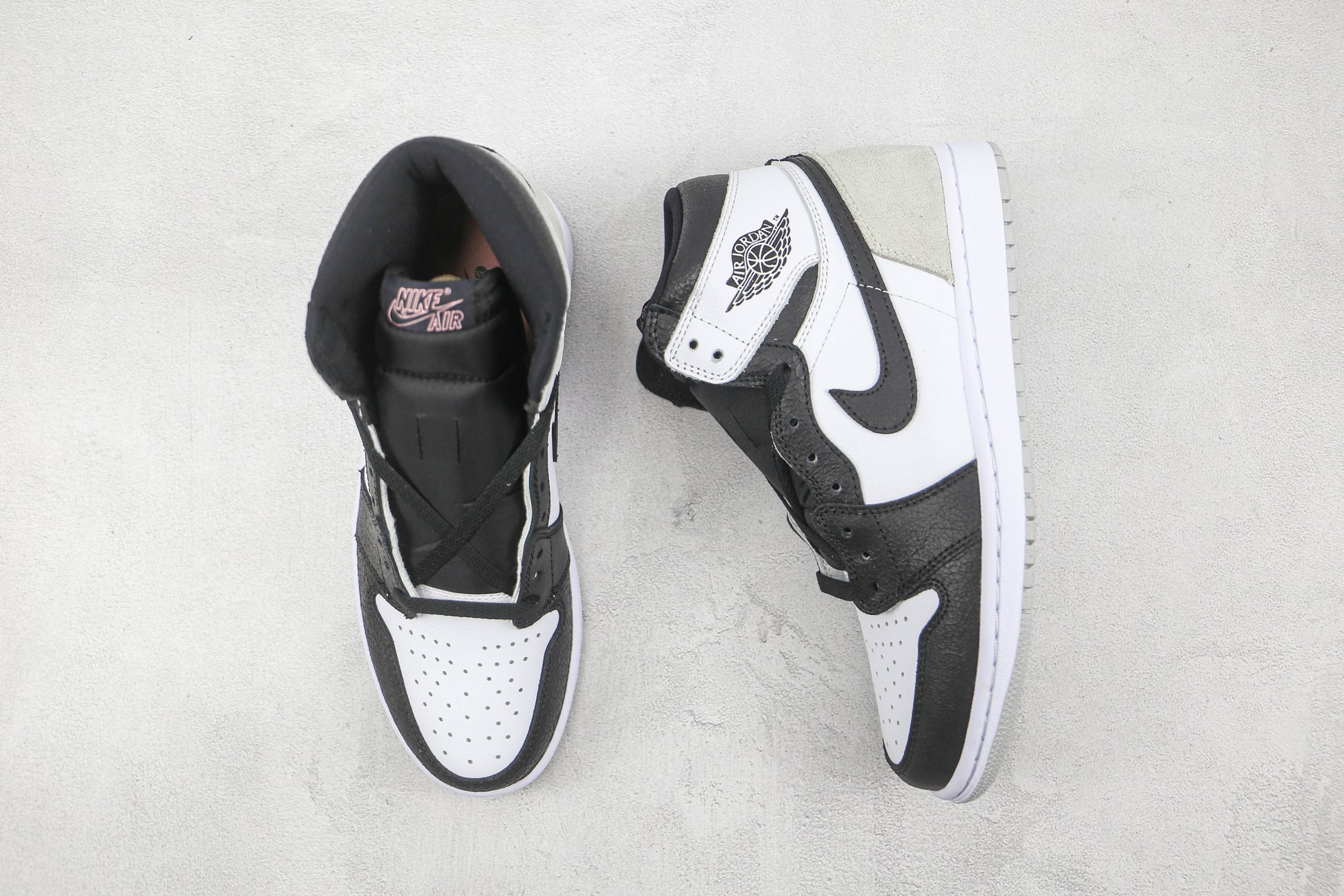 Air Jordan 1 High Black White Silver Heel