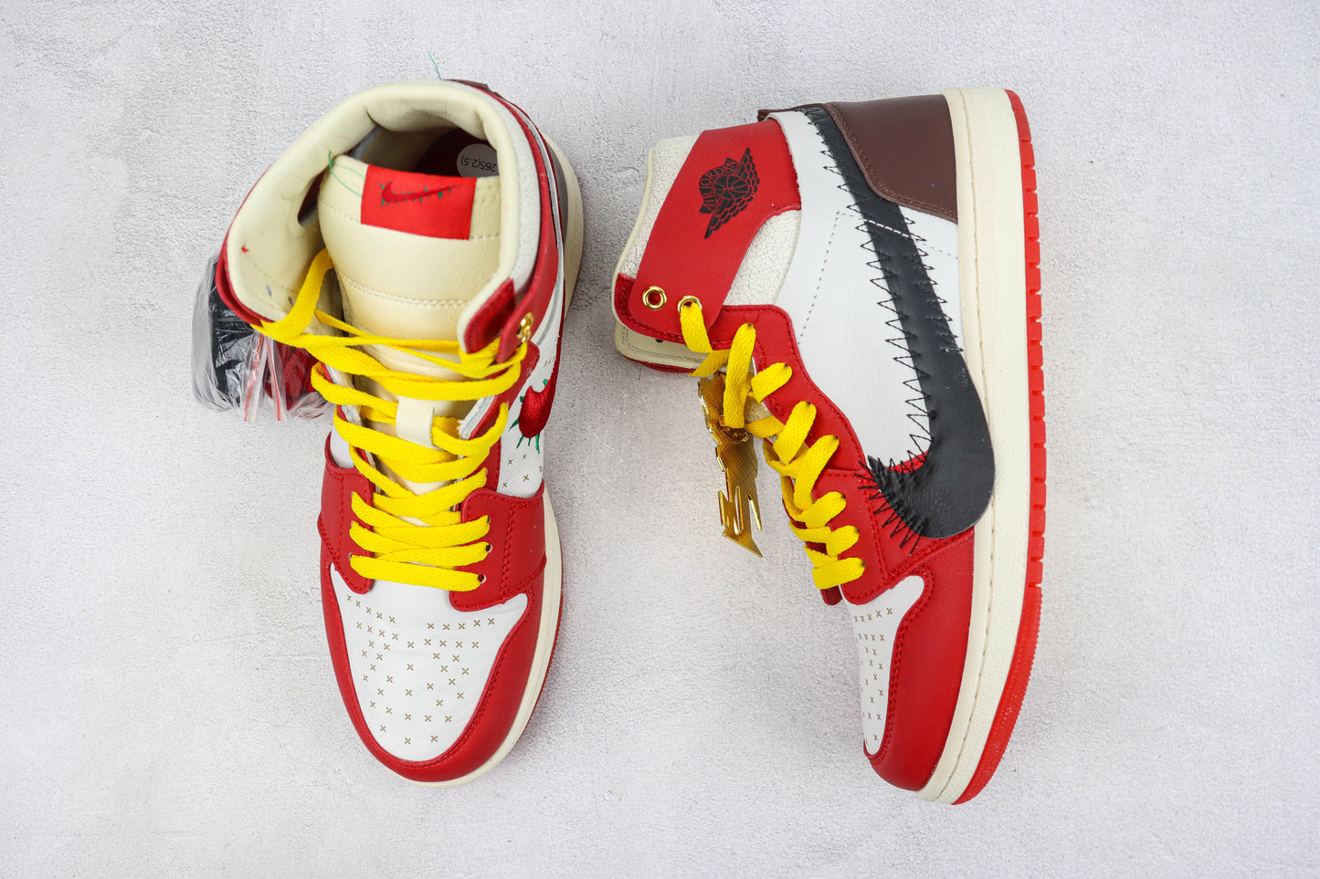Air Jordan 1 High Red Glitter Patchwork