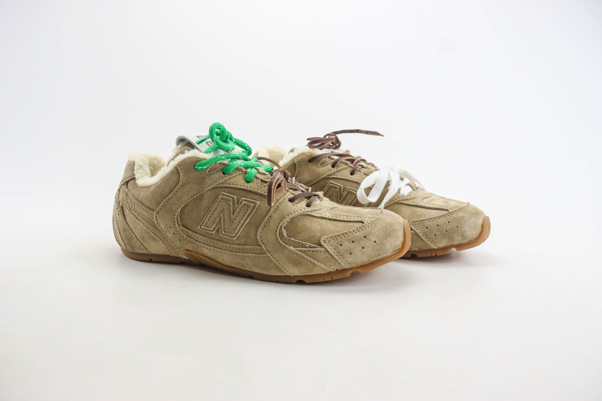 New Balance X MiuMiu 530 Fur Lined Suede Tan