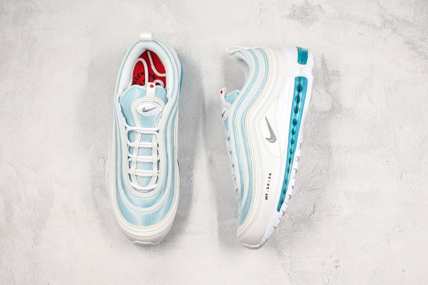 Nike Air Max 97 MSCHF x INRI Jesus Shoes Blue Tint