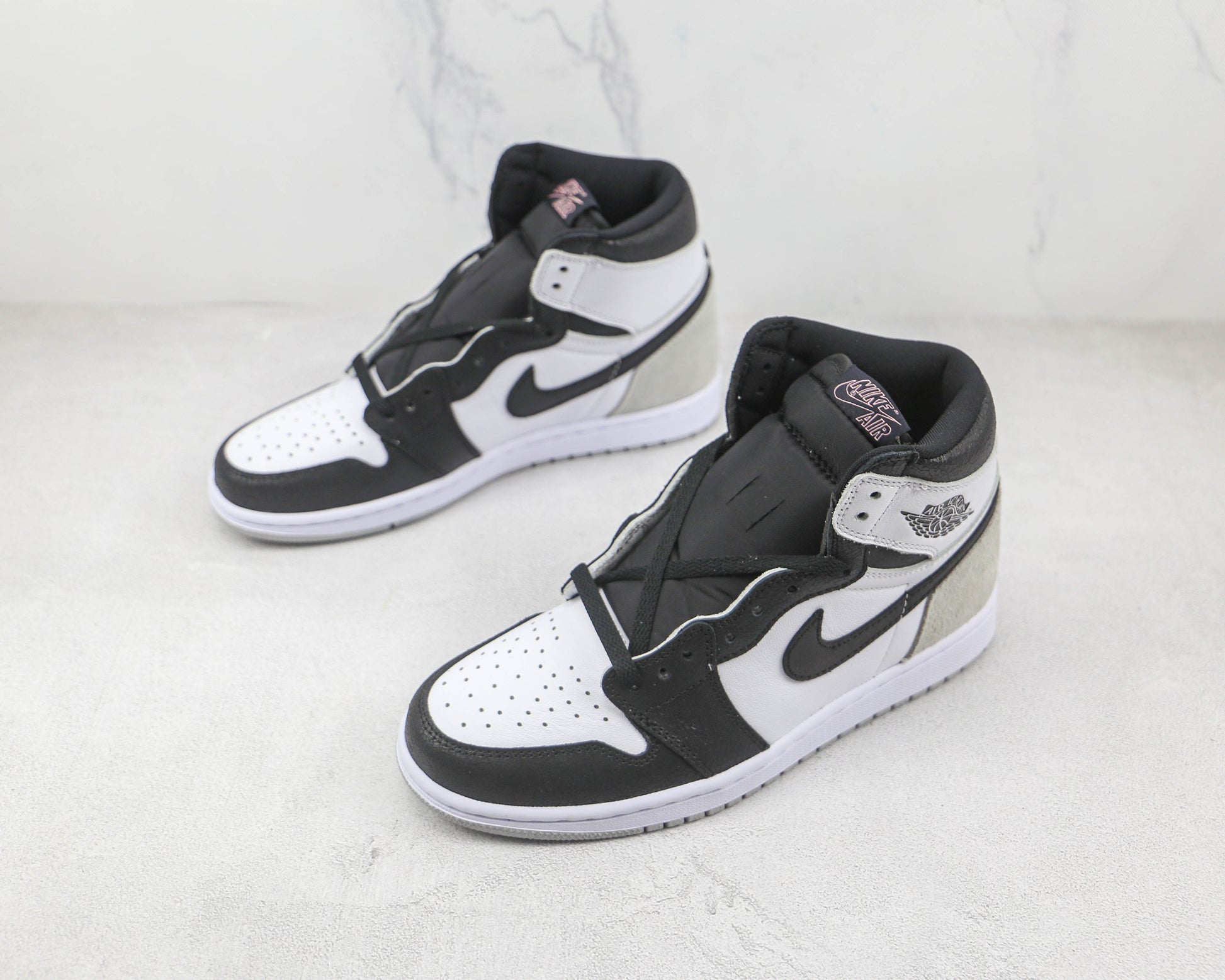 Air Jordan 1 High Black White Silver Heel