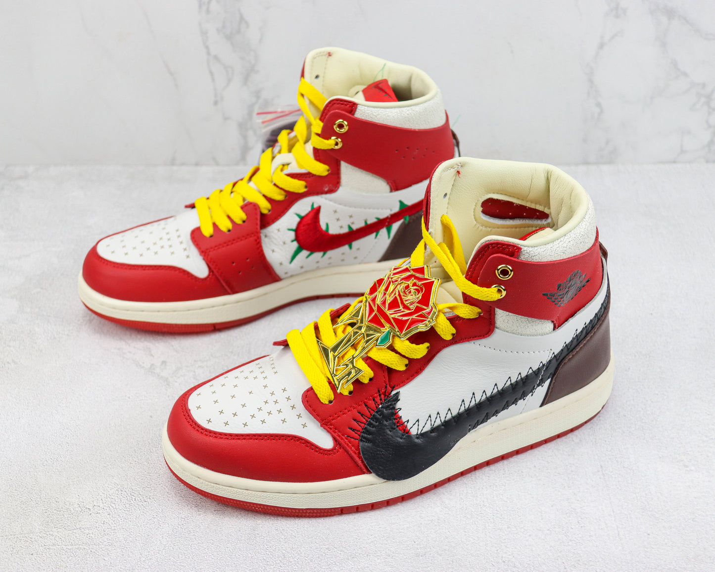 Air Jordan 1 High Red Glitter Patchwork