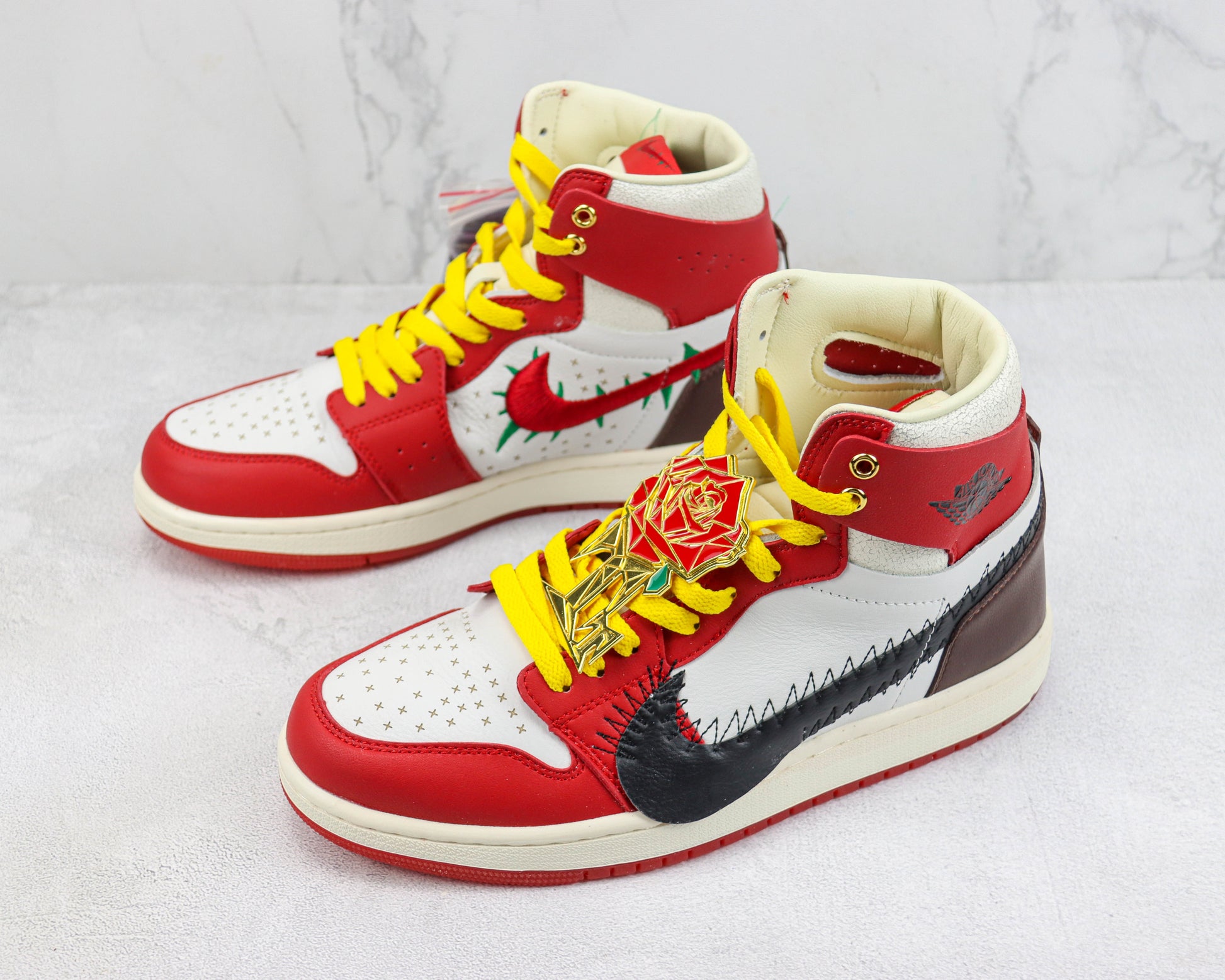Air Jordan 1 High Red Glitter Patchwork