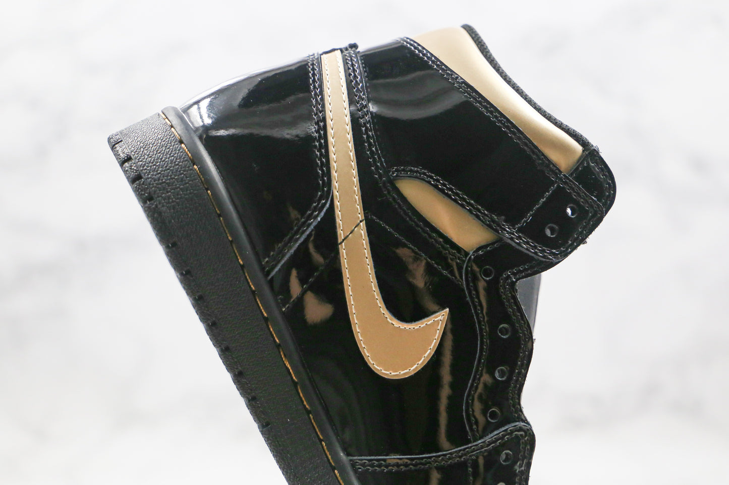 Air Jordan 1 High Black Gold Patent
