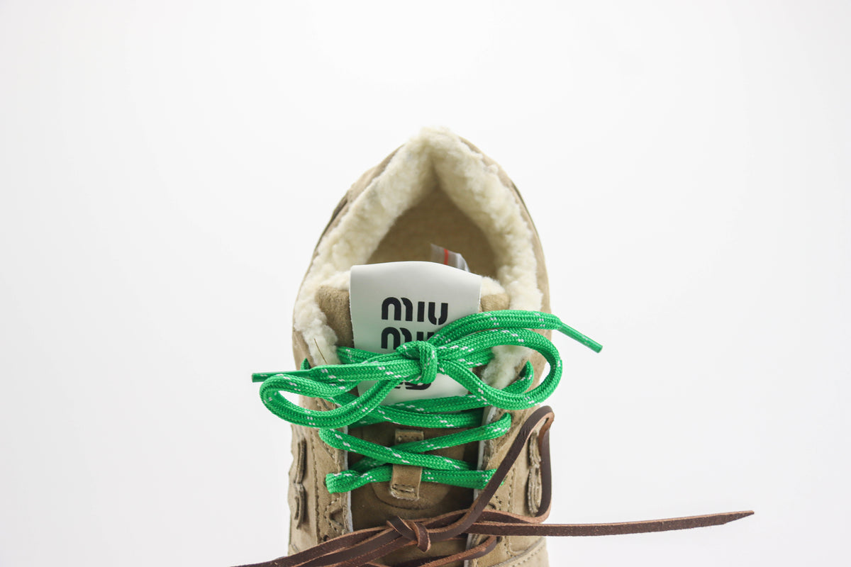 New Balance X MiuMiu 530 Fur Lined Suede Tan