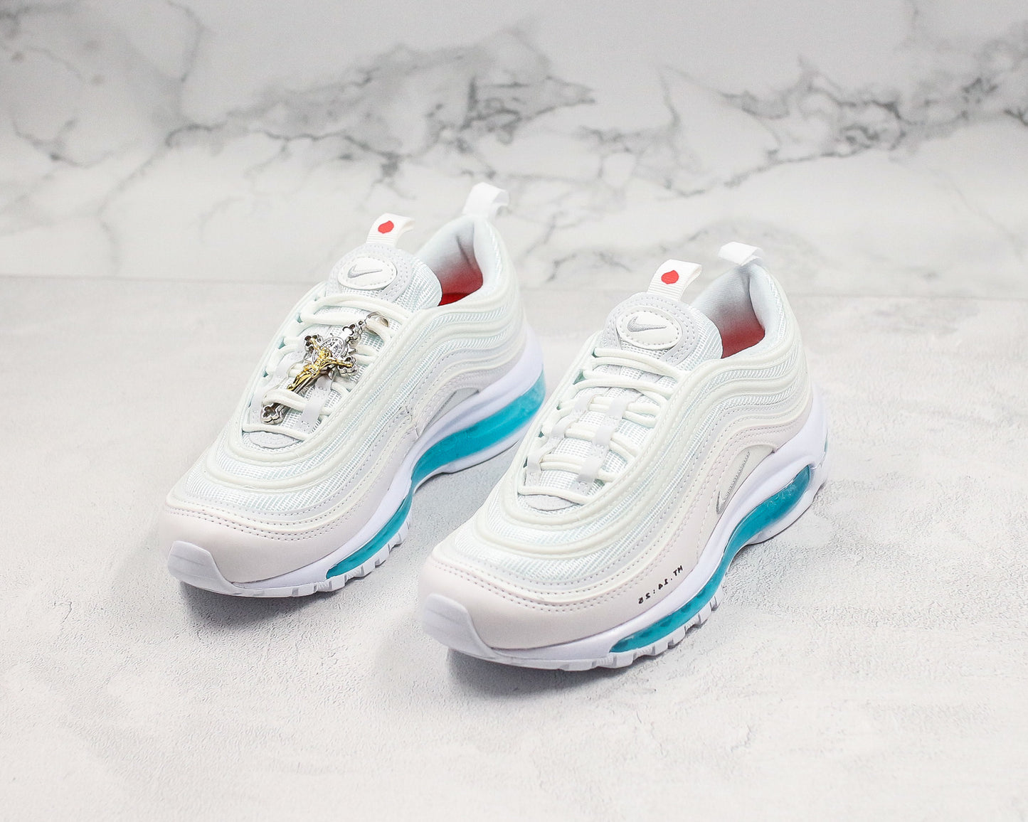 Nike Air Max 97 MSCHF x INRI Jesus Shoes Aqua