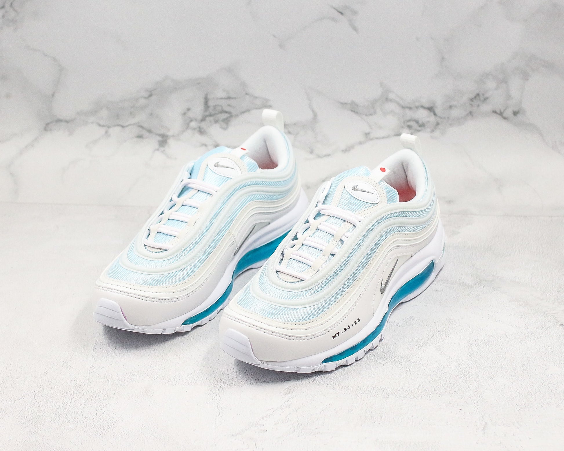 Nike Air Max 97 MSCHF x INRI Jesus Shoes Blue Tint