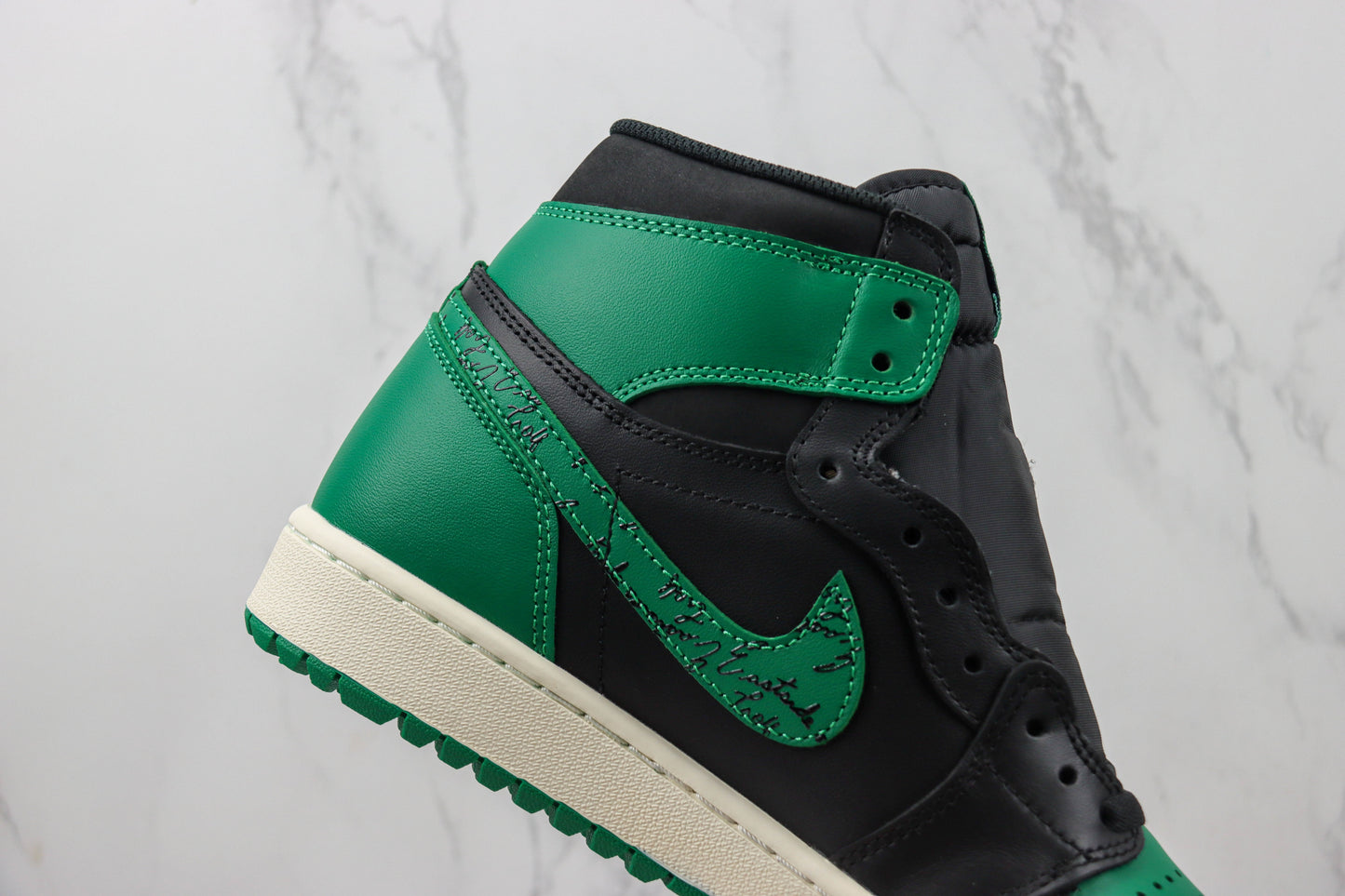 Air Jordan 1 High Black Green Script