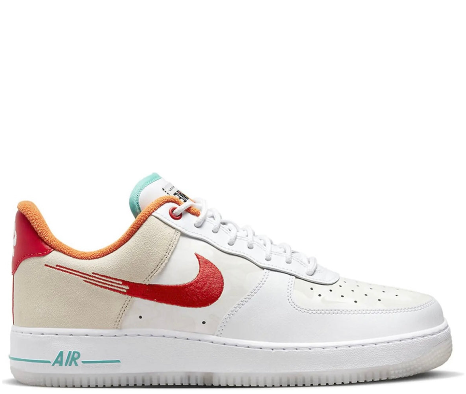 Nike Air Force 1 White Blue Red Swoosh