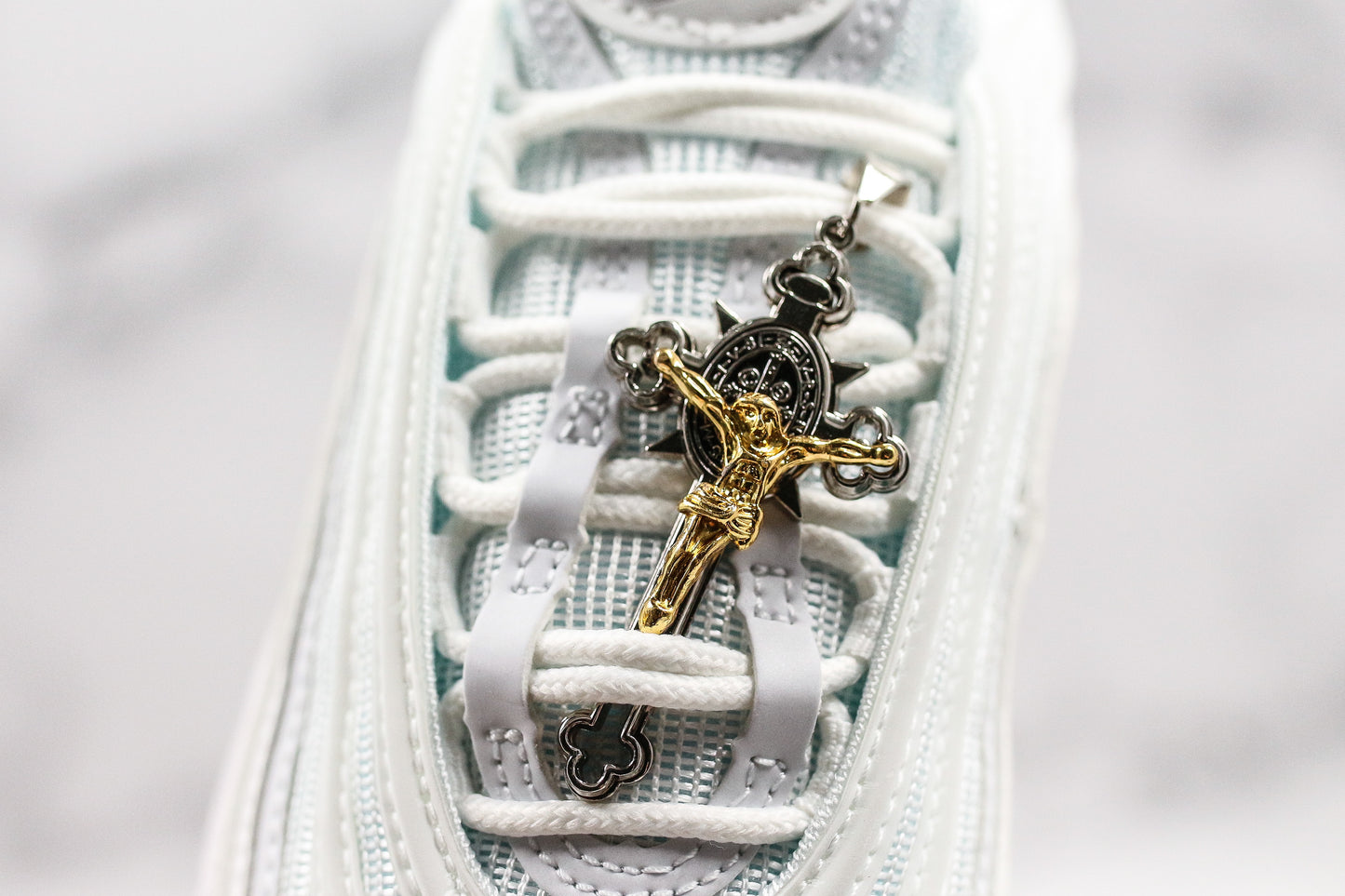 Nike Air Max 97 MSCHF x INRI Jesus Shoes Aqua