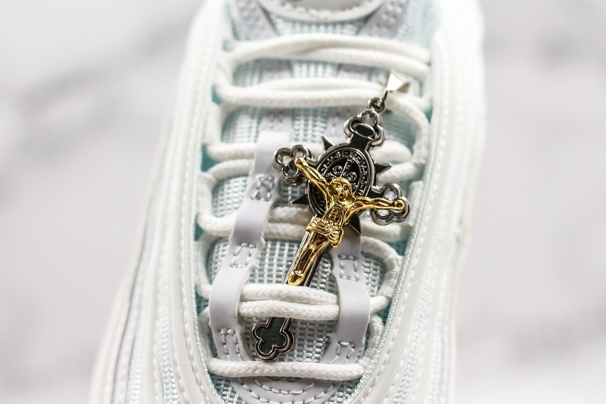 Nike Air Max 97 MSCHF x INRI Jesus Shoes Aqua