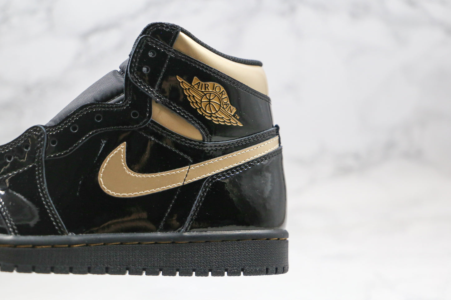 Air Jordan 1 High Black Gold Patent