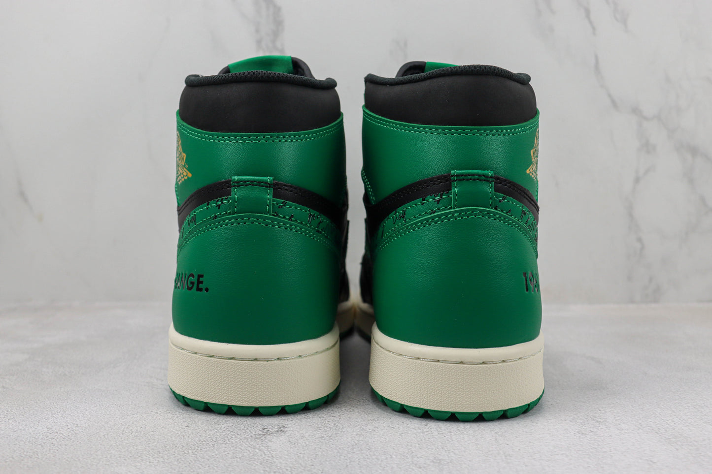 Air Jordan 1 High Black Green Script