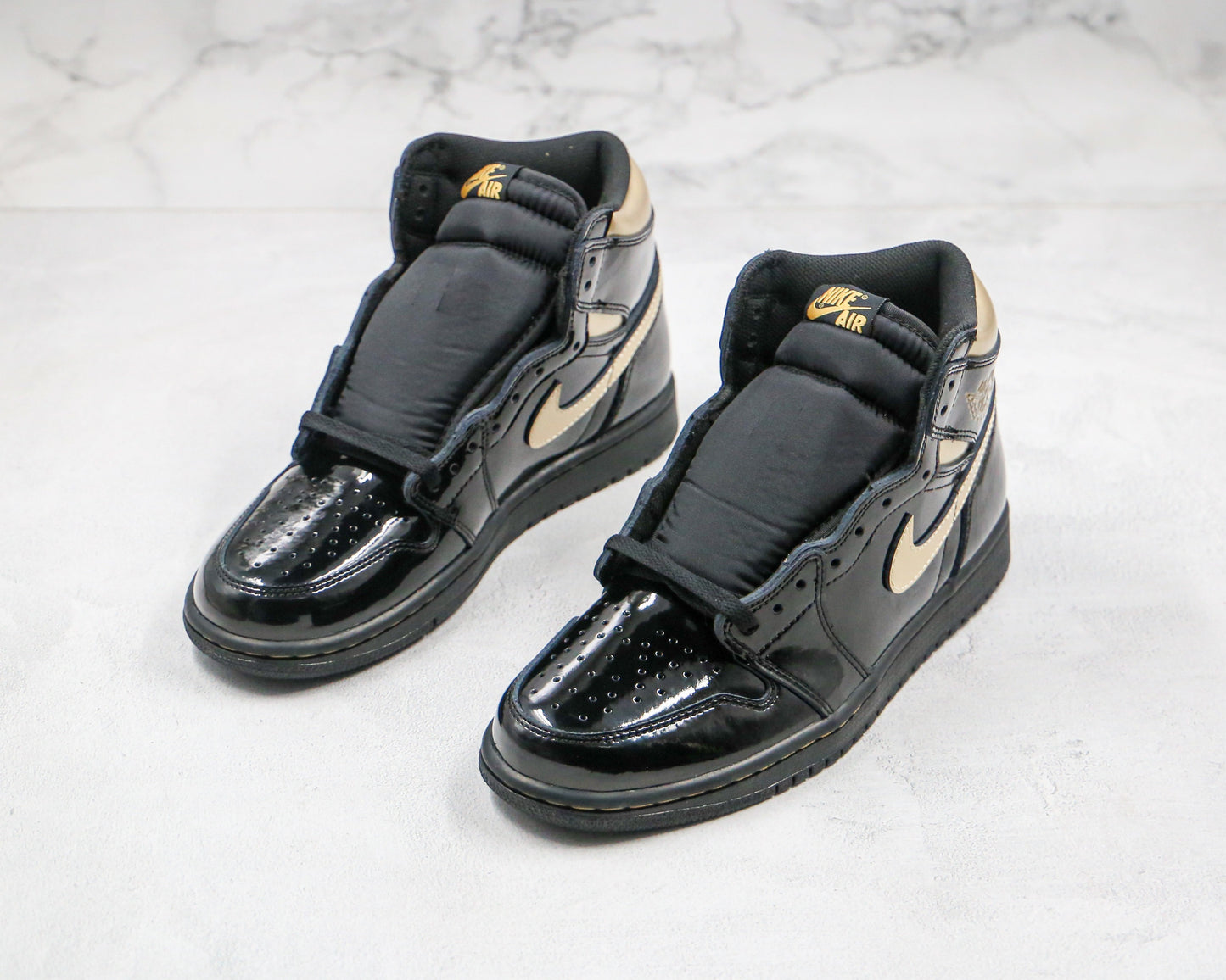 Air Jordan 1 High Black Gold Patent