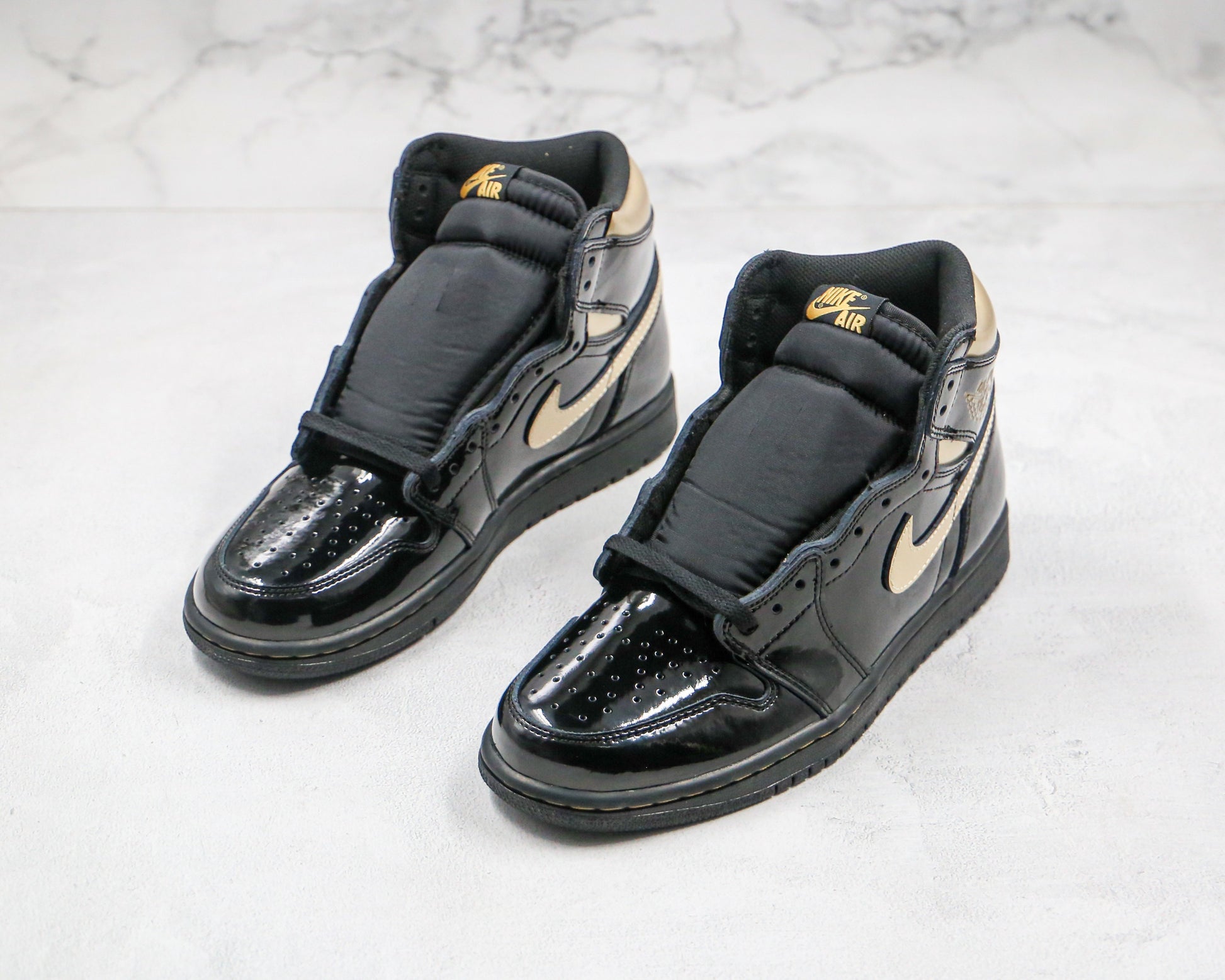 Air Jordan 1 High Black Gold Patent