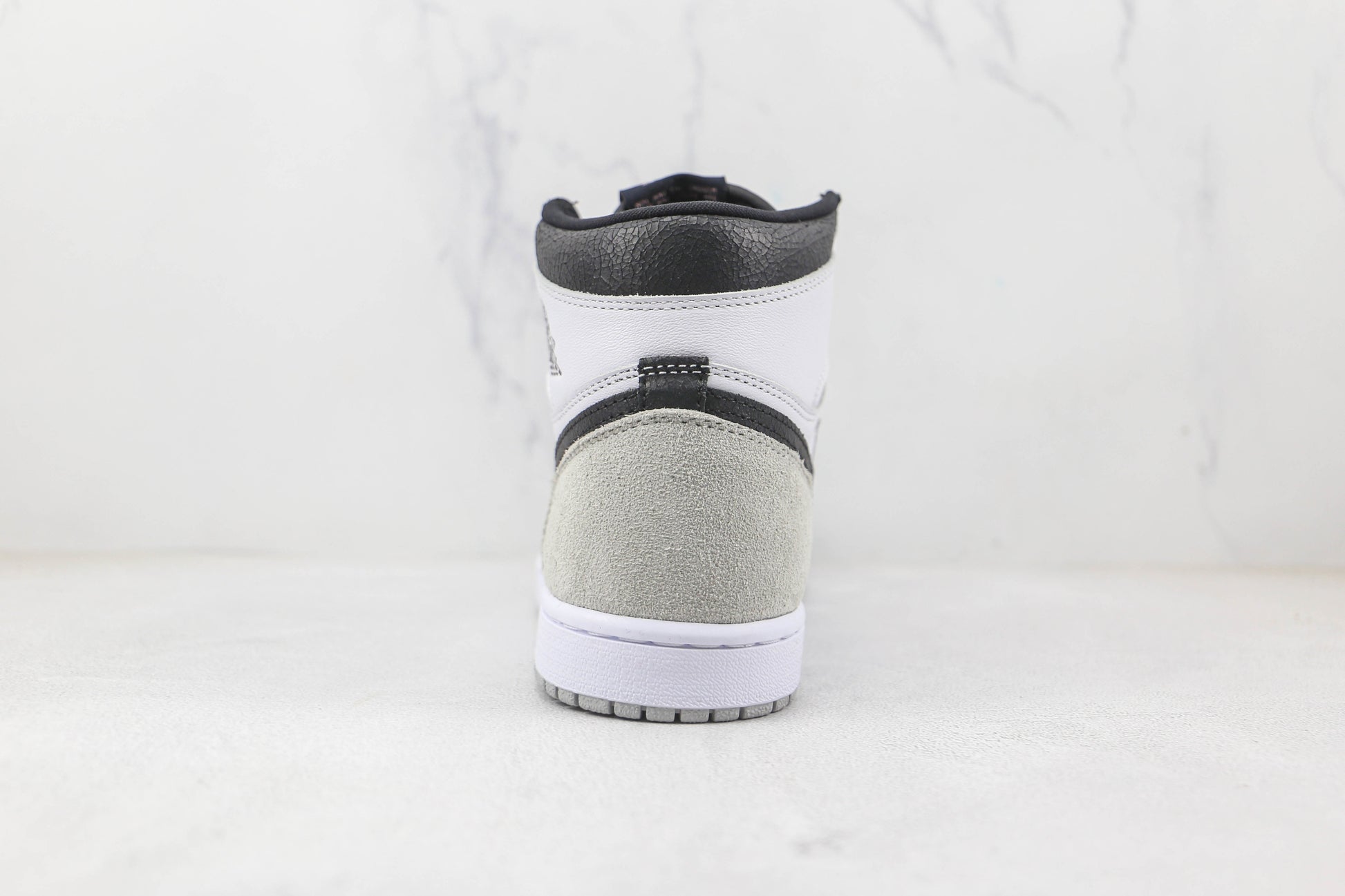 Air Jordan 1 High Black White Silver Heel