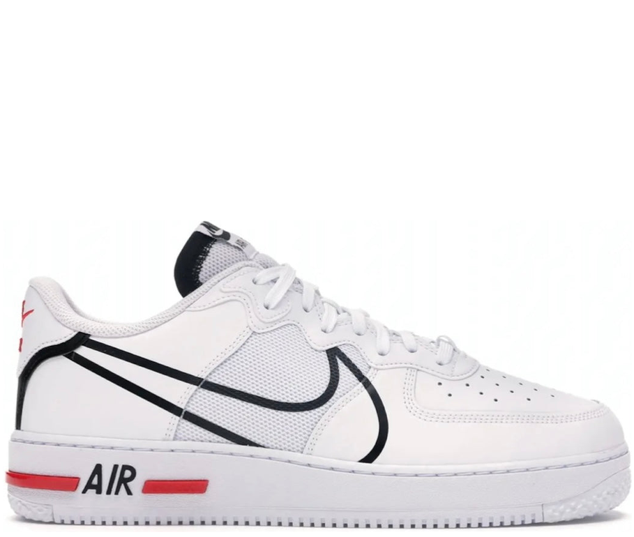 Nike Air Force 1 White Black Outline Swoosh