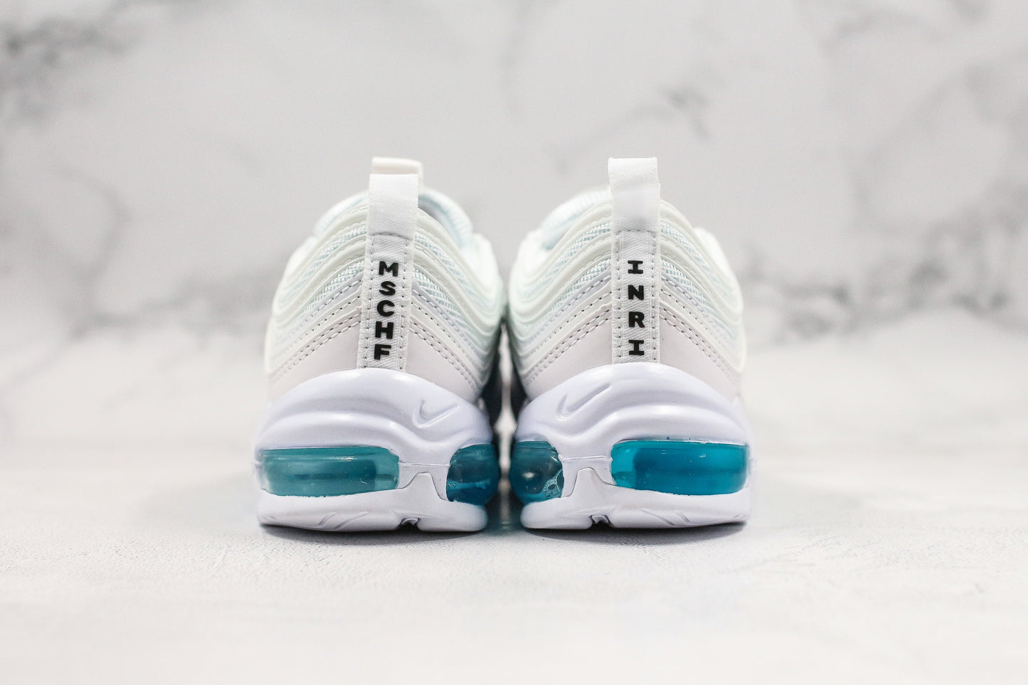 Nike Air Max 97 MSCHF x INRI Jesus Shoes Aqua
