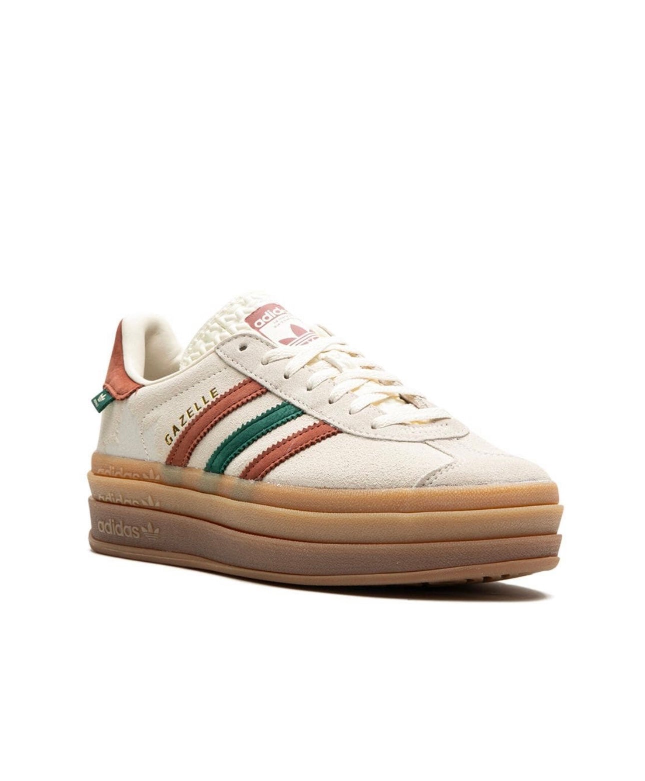 Adidas gazelle platform Light Cream Red Green