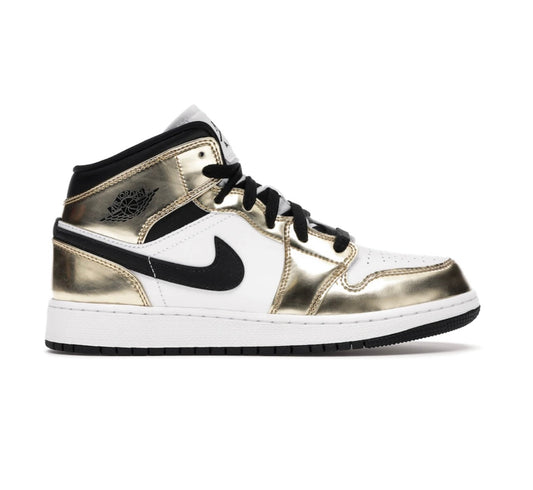 Air Jordan 1 Mid White Gold Black