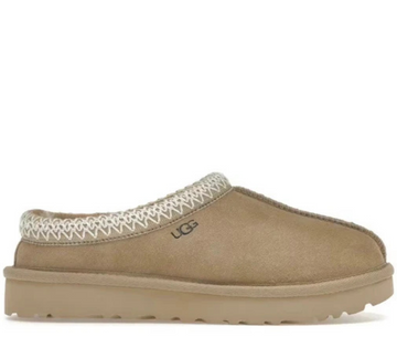 Ugg Tasman Suede Slippers Beige Light Blue Stitching