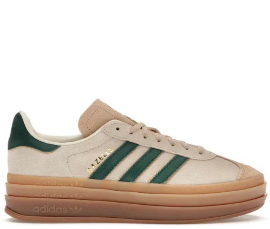 Adidas gazelle cream green platform