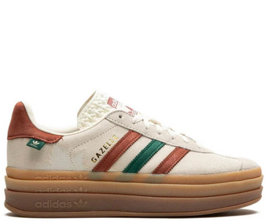 Adidas gazelle platform Light Cream Red Green
