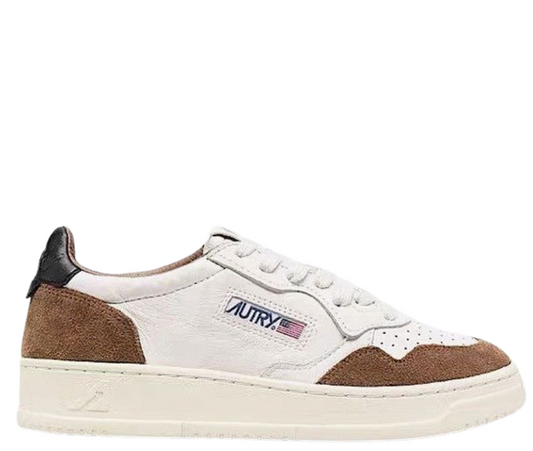 Autry Medalist Low-Top Sneakers White Brown Black