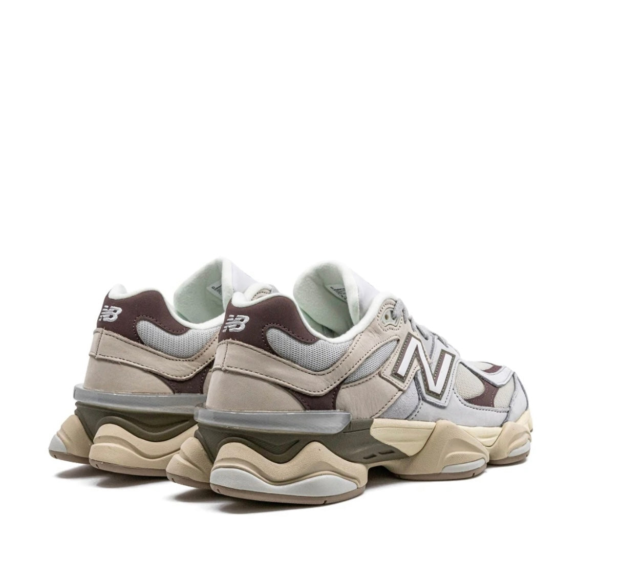 New Balance 9060 Light grey and green olive