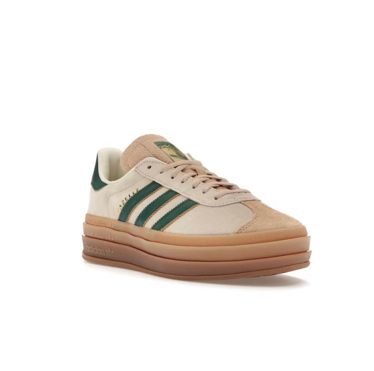 Adidas gazelle cream green platform