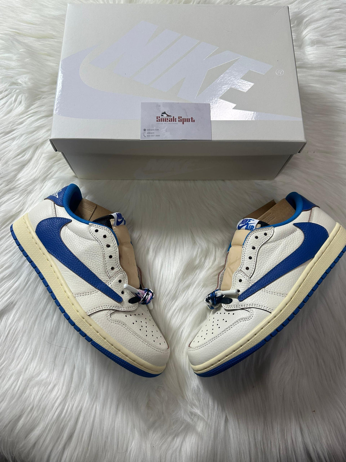 Air Jordan 1 Low Travis Scott OG SP x Fragment 'Sail Military Blue' Favorite