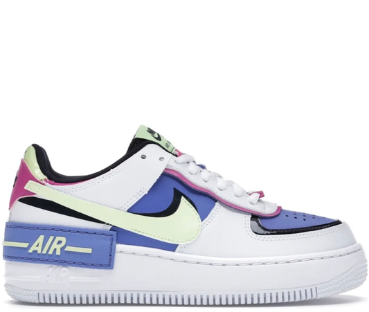 Nike Air Force 1 White Purple Green Layered Swoosh