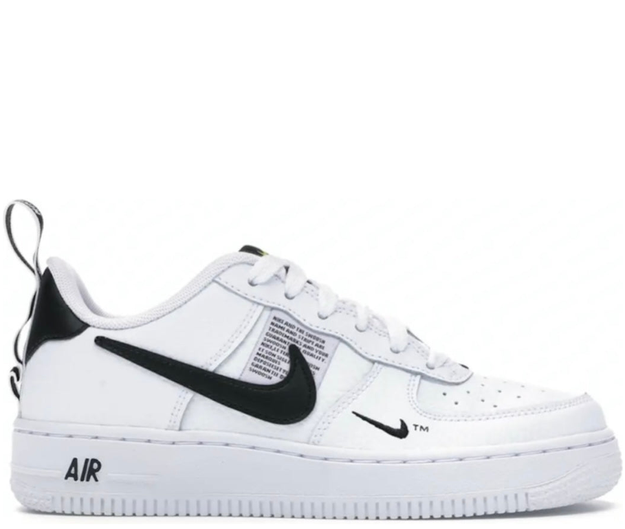 Nike Air Force 1 Low White Black Heel Pul